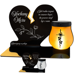 ZNICZ SOLARNY DLA MĘŻA LED NA GRÓB CMENTARZ SERCE NOWOSCI LAMPKA PŁOMIEŃ