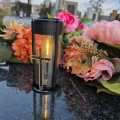 ZNICZ SOLARNY LED LAMPION NA GRÓB STATUETKA NA CMENTARZ Z KRZYŻEM