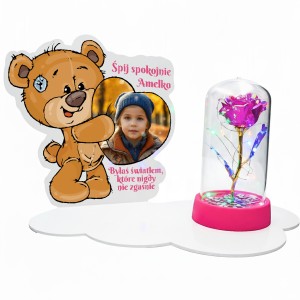 ZNICZ LAMPION NA GRÓB dla DZIEWCZYNKI DZIECKA statuetka na cmentarz  LED