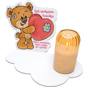 ZNICZ LAMPION NA GRÓB dla DZIEWCZYNKI  DZIECKA statuetka na cmentarz  LED