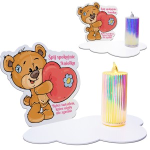 ZNICZ LAMPION NA GRÓB dla DZIEWCZYNKI  DZIECKA statuetka na cmentarz  LED