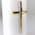 Wkład do znicza zniczy BIAŁA ŚWIECA LED  biały + złoty NA BATERIE 17,5cm
