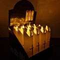 Wkład do znicza zniczy BIAŁA ŚWIECA LED  biały + złoty NA BATERIE 17,5cm