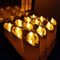 Wkład do znicza zniczy BIAŁA ŚWIECA LED  biały + złoty NA BATERIE 17,5cm