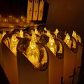 Wkład do znicza zniczy BIAŁA ŚWIECA LED  biały + złoty NA BATERIE 17,5cm