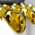 Wkład do znicza zniczy BIAŁA ŚWIECA LED  biały + złoty NA BATERIE 17,5cm
