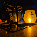ZNICZ SOLARNY DLA MAMY LED NA GRÓB CMENTARZ SERCE NOWOSCI LAMPKA PŁOMIEŃ