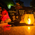 ZNICZ SOLARNY DLA TATY LED NA GRÓB CMENTARZ SERCE NOWOSCI LAMPKA PŁOMIEŃ