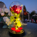 WIECZNA RÓŻA ŚWIECĄCA Lampion LED Dekoracja Na GRÓB Na Cmentarz STATUETKA