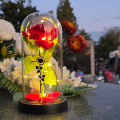WIECZNA RÓŻA ŚWIECĄCA Lampion LED Dekoracja Na GRÓB Na Cmentarz STATUETKA