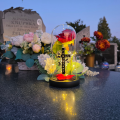 WIECZNA RÓŻA ŚWIECĄCA Lampion LED Dekoracja Na GRÓB Na Cmentarz STATUETKA
