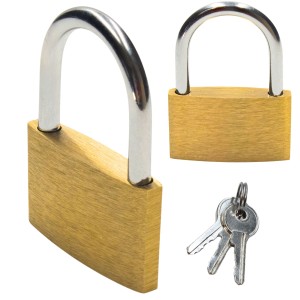 ZŁOTA MOSIĘŻNA KŁÓDKA NA SIŁOWNIE Solidna Odporna Wytrzymała 3 Klucze 20mm