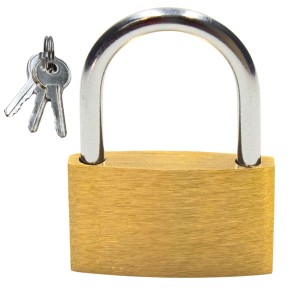 ZŁOTA MOSIĘŻNA KŁÓDKA NA SIŁOWNIE Solidna Odporna Wytrzymała 3 Klucze 25mm