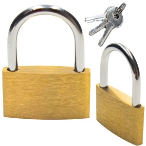 ZŁOTA MOSIĘŻNA KŁÓDKA NA SIŁOWNIE Solidna Odporna Wytrzymała 3 Klucze 40mm