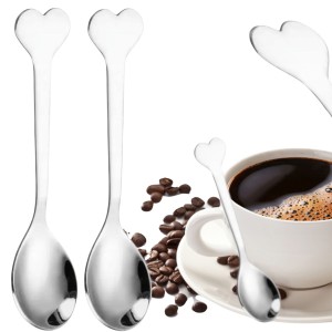 ŁYŻKA ŁYŻECZKA DESEROWA Srebrne Serduszko Serce Ozdobna Do Kawy Deserów