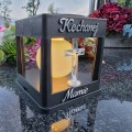 ZNICZ SOLARNY LED LAMPION NA GRÓB STATUETKA NA CMENTARZ Z KRZYŻEM