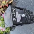 ZNICZ SOLARNY LED LAMPION NA GRÓB STATUETKA NA CMENTARZ Z KRZYŻEM