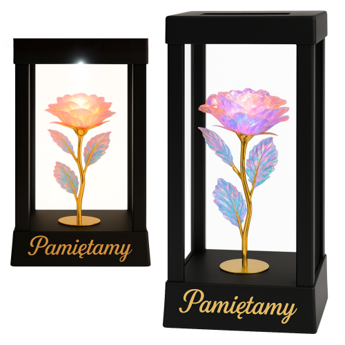 ZNICZ SOLARNY WIECZNA RÓŻA NA GRÓB CMENTARZ DUŻY NOWOSCI ZNICZE SOLARNE