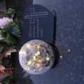Znicz solarny LED z kulą  STATUETKA NA GRÓB wieczny lampion szkło akryl