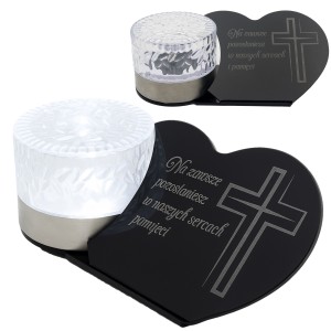 Znicz solarny LED   STATUETKA NA GRÓB wieczny lampion szkło akrylowe