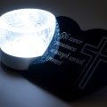 Znicz solarny LED   STATUETKA NA GRÓB wieczny lampion szkło akrylowe