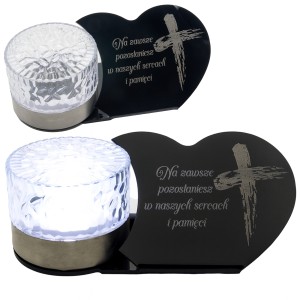 Znicz solarny LED   STATUETKA NA GRÓB wieczny lampion szkło akrylowe