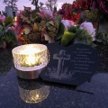 Znicz solarny LED   STATUETKA NA GRÓB wieczny lampion szkło akrylowe