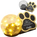 ZNICZ SOLARNY LED dla Psa/Kota statuetka serce  grawer IMIĘ  lampka 3D łapa