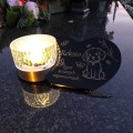 ZNICZ SOLARNY LED dla Psa/Kota statuetka serce  grawer IMIĘ  lampka 3D