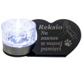 ZNICZ SOLARNY LED dla Psa/Kota statuetka serce  grawer IMIĘ  lampka 3D