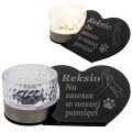 ZNICZ SOLARNY LED dla Psa/Kota statuetka serce  grawer IMIĘ  lampka 3D