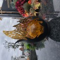 Znicz solarny STATUETKA NA CMENTARZ duża latarenka LED Z KRZYŻEM