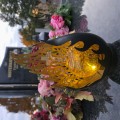 Znicz solarny STATUETKA NA CMENTARZ duża latarenka LED Z KRZYŻEM