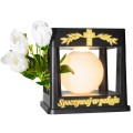 ZNICZ SOLARNY LED LAMPION NA GRÓB STATUETKA NA CMENTARZ Z KRZYŻEM