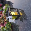 ZNICZ SOLARNY LED LAMPION NA GRÓB STATUETKA NA CMENTARZ Z KRZYŻEM