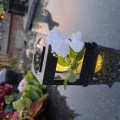 ZNICZ SOLARNY LED LAMPION NA GRÓB STATUETKA NA CMENTARZ Z KRZYŻEM