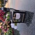 ZNICZ SOLARNY LED LAMPION NA GRÓB STATUETKA NA CMENTARZ Z KRZYŻEM
