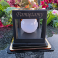 ZNICZ SOLARNY LED LAMPION NA GRÓB STATUETKA CMENTARZ ZNICZE NOWOSCI ZŁOTY