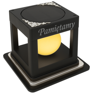 ZNICZ SOLARNY LED LAMPION NA GRÓB STATUETKA CMENTARZ ZNICZE NOWOSCI SREBRO