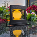 ZNICZ SOLARNY LED LAMPION NA GRÓB STATUETKA CMENTARZ ZNICZE NOWOSCI SREBRO