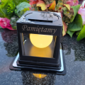 ZNICZ SOLARNY LED LAMPION NA GRÓB STATUETKA CMENTARZ ZNICZE NOWOSCI SREBRO