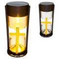 ZNICZ SOLARNY LED LAMPION NA GRÓB STATUETKA NA CMENTARZ Z KRZYŻEM