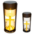ZNICZ SOLARNY LED LAMPION NA GRÓB STATUETKA NA CMENTARZ Z KRZYŻEM