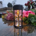 ZNICZ SOLARNY LED LAMPION NA GRÓB STATUETKA NA CMENTARZ Z KRZYŻEM
