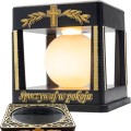 ZNICZ SOLARNY LED LAMPION NA GRÓB STATUETKA NA CMENTARZ Z KRZYŻEM