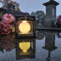 ZNICZ SOLARNY LED LAMPION NA GRÓB STATUETKA NA CMENTARZ Z KRZYŻEM