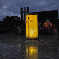 ZNICZ SOLARNY LED LAMPION NA GRÓB STATUETKA NA CMENTARZ KRZYŻ NOWOSCI ZŁOTY