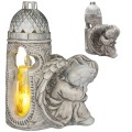 DUŻY ZNICZ + ŚWIECA GIPSOWA FIGURKA NAGROBNA LAMPA LED