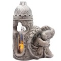 DUŻY ZNICZ + ŚWIECA GIPSOWA FIGURKA NAGROBNA LAMPA LED