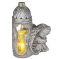 DUŻY ZNICZ + ŚWIECA GIPSOWA FIGURKA NAGROBNA LAMPA LED